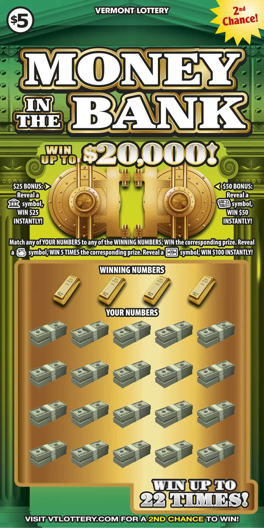 Money In The Bank Vermont instant ticket ticket
