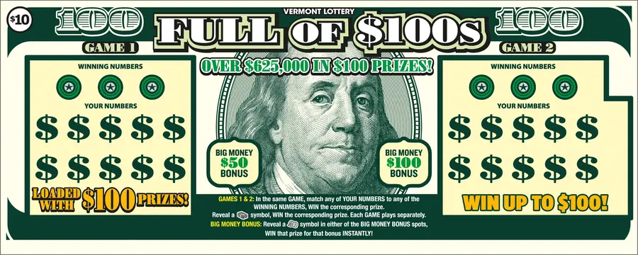 Full of $100s Vermont instant ticket ticket