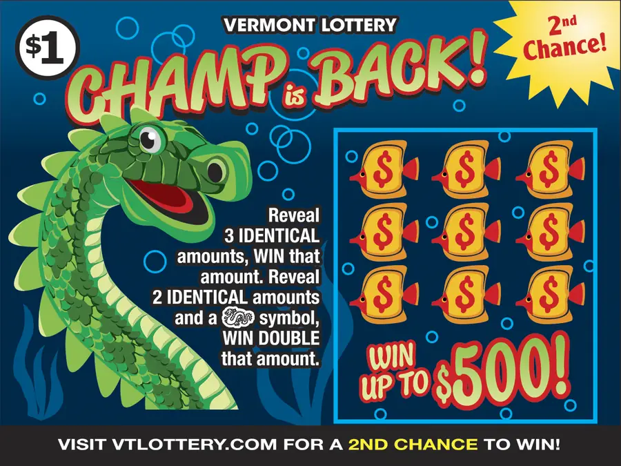 Champ is Back! Vermont instant ticket ticket