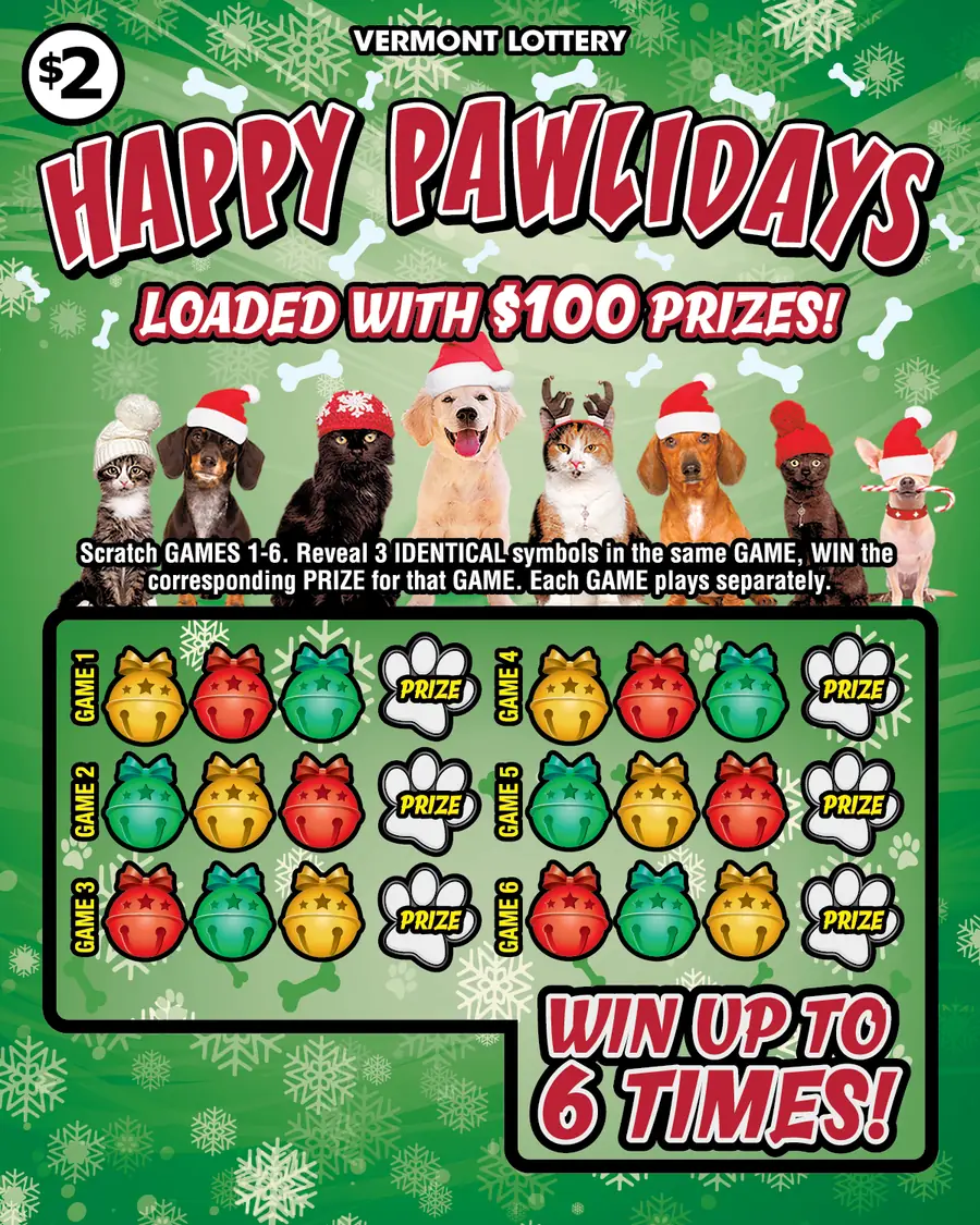 Happy Pawlidays Vermont instant ticket ticket