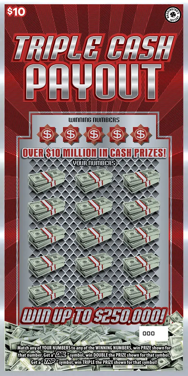 TRIPLE CASH PAYOUT Washington scratch game ticket