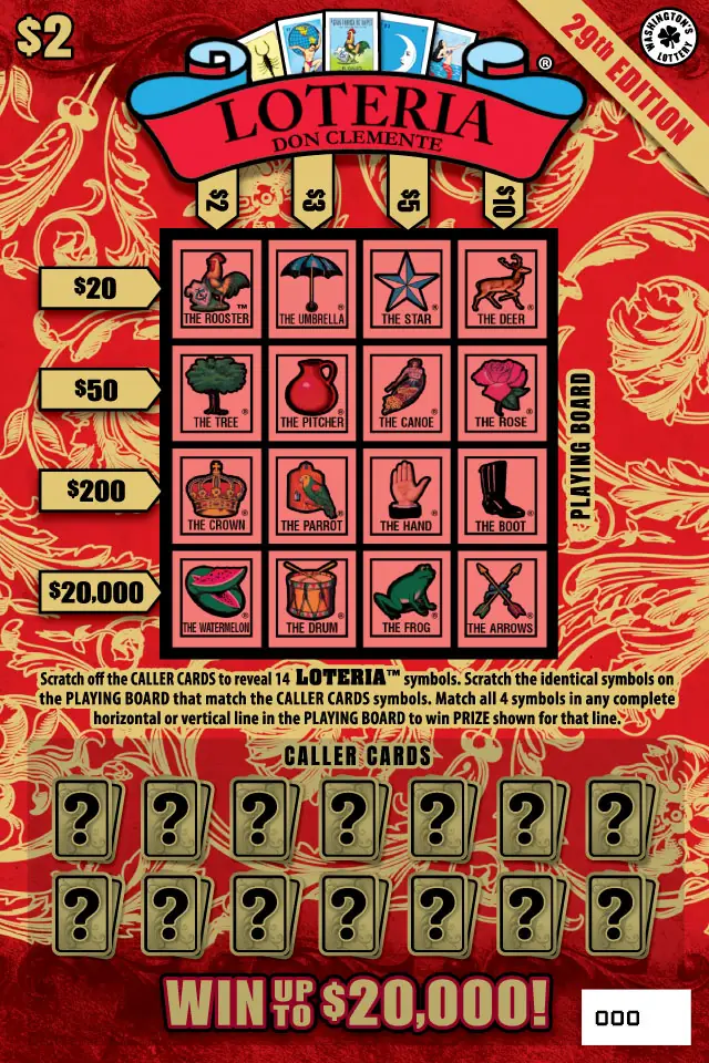 LOTERIA 29TH EDITION Washington scratch game ticket