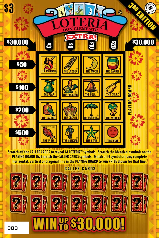 LOTERIA EXTRA! 3RD EDITION Washington scratch game ticket