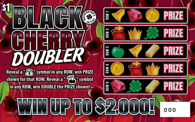 BLACK CHERRY DOUBLER Washington scratch game ticket
