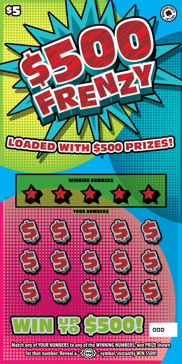 $500 FRENZY Washington scratch game ticket