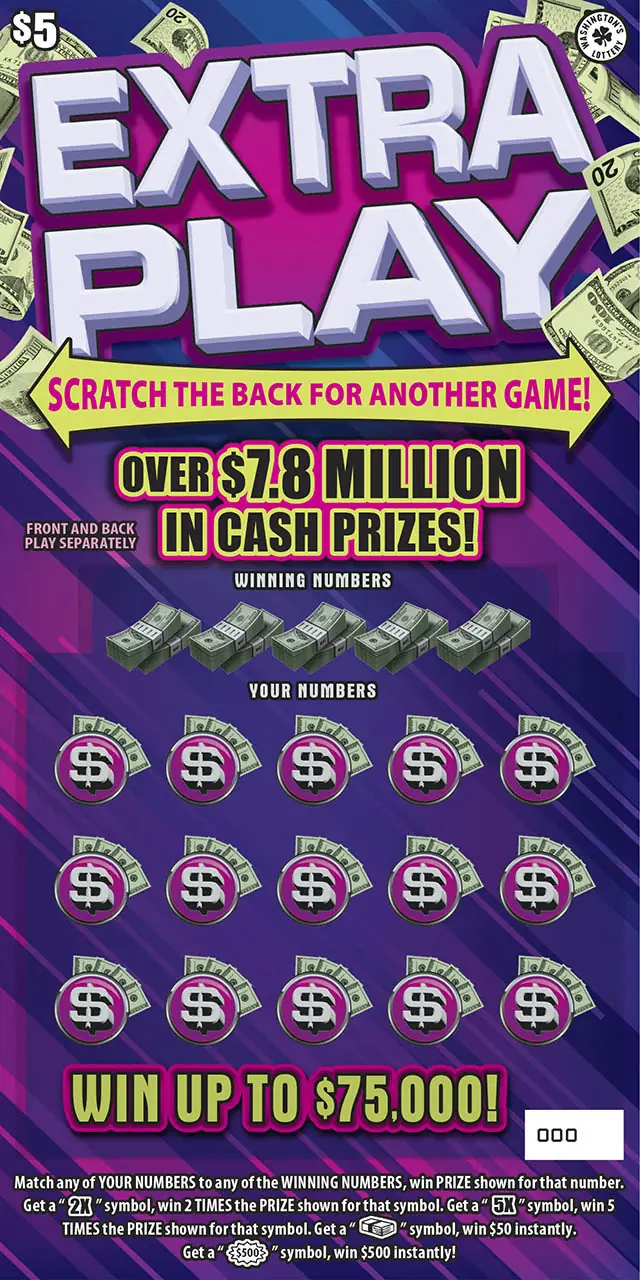 EXTRA PLAY Washington scratch game ticket