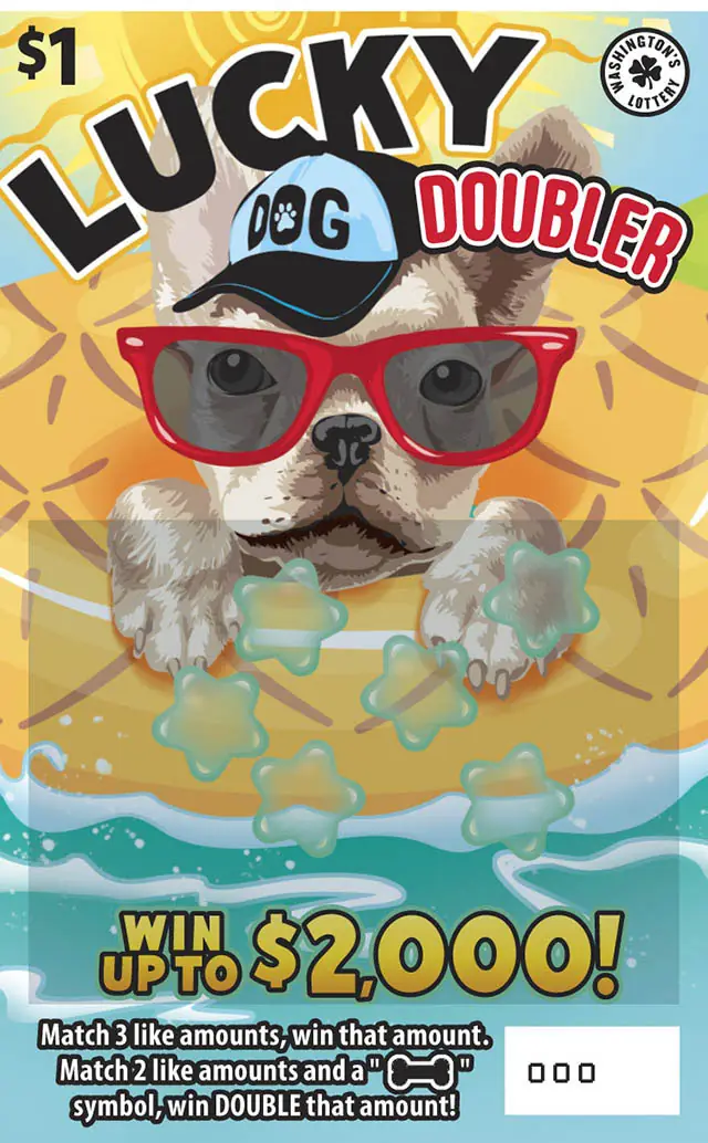 LUCKY DOG DOUBLER Washington scratch game ticket
