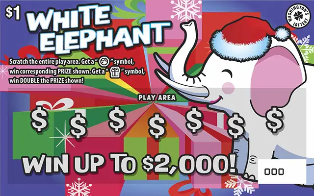 WHITE ELEPHANT Washington scratch game ticket