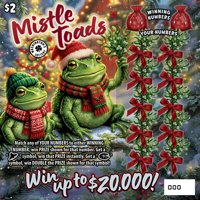 MISTLE TOADS Washington scratch game ticket