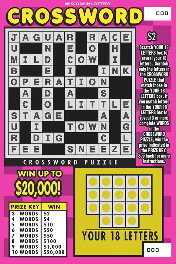 CROSSWORD Wisconsin scratch game ticket