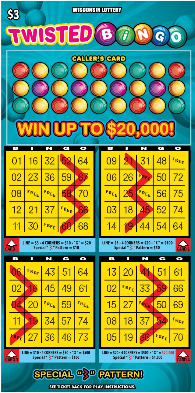TWISTED BINGO Wisconsin scratch game ticket