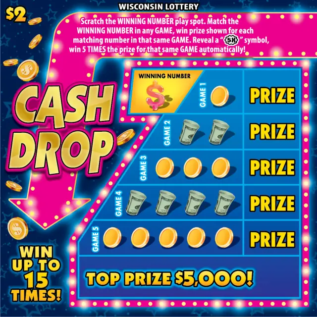 CASH DROP Wisconsin scratch game ticket