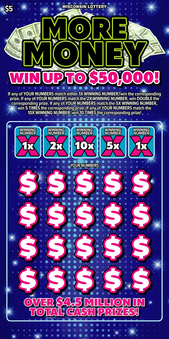 MORE MONEY Wisconsin scratch game ticket