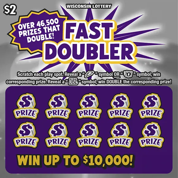FAST DOUBLER Wisconsin scratch game ticket