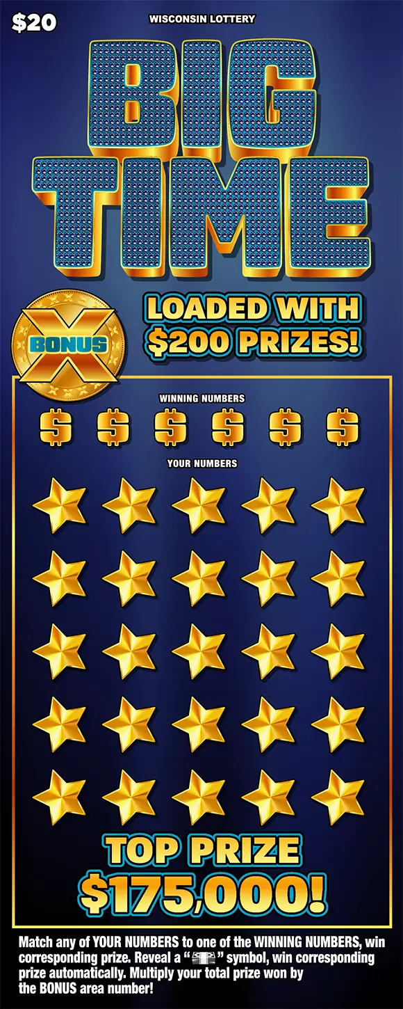 BIG TIME Wisconsin scratch game ticket