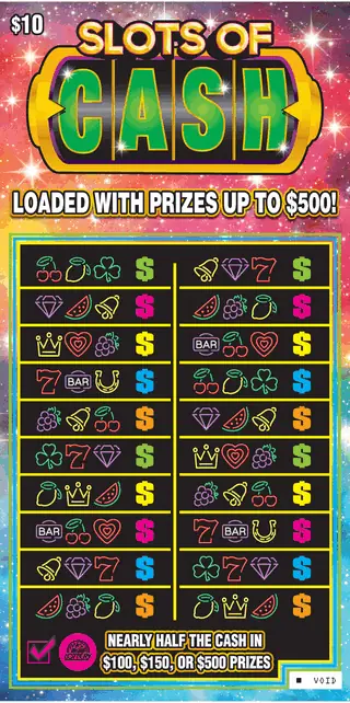 SLOTS OF CASH West Virginia scratch-off ticket