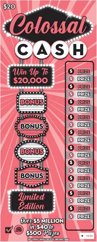 COLOSSAL CASH West Virginia scratch-off ticket