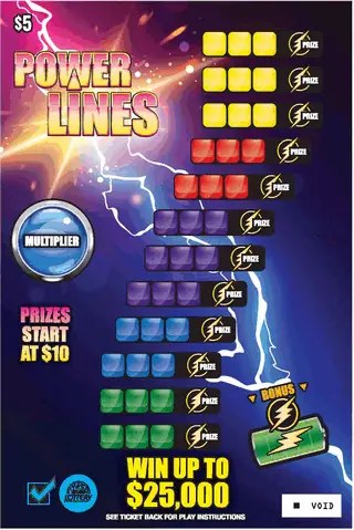 POWER LINES West Virginia scratch-off ticket