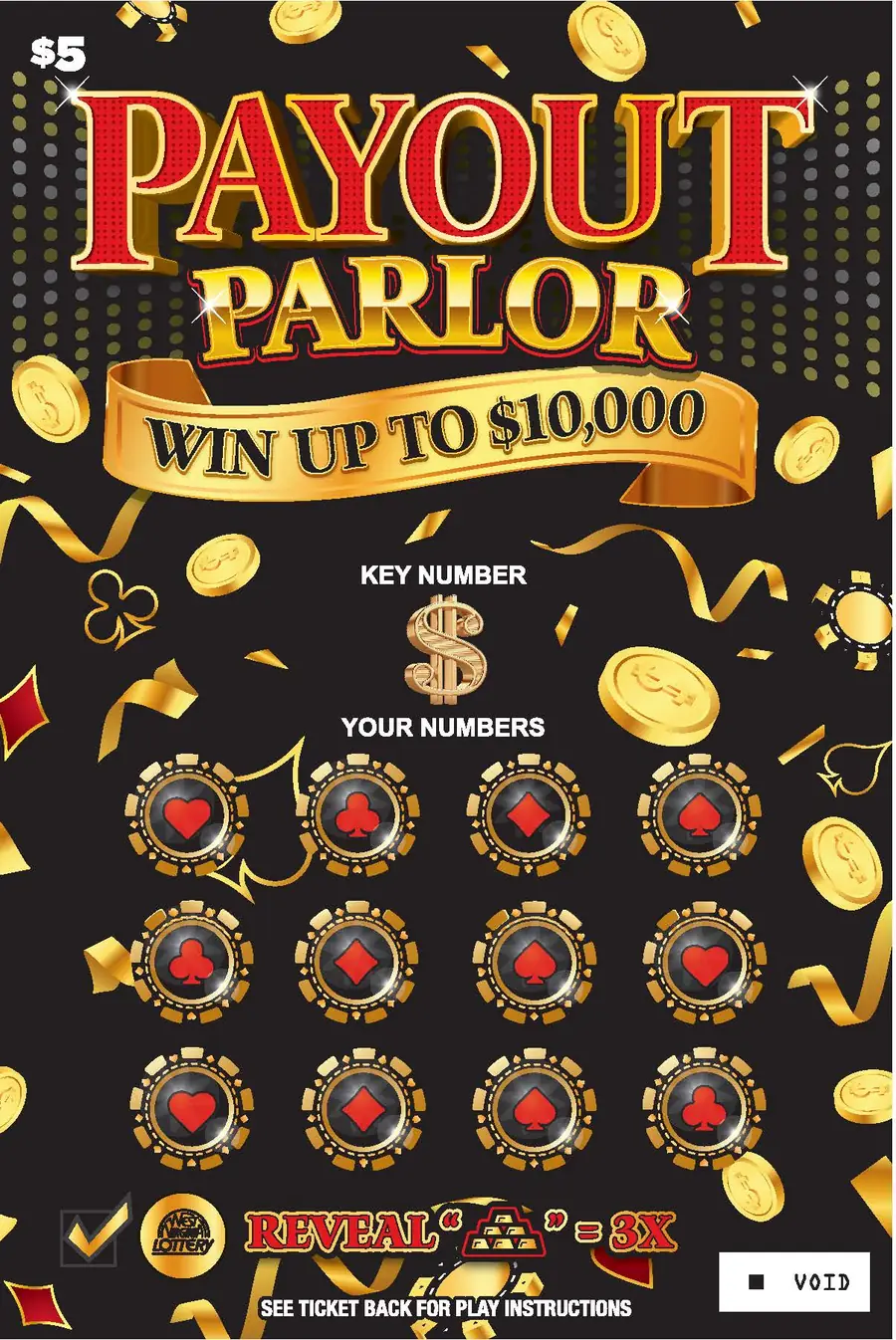 MONEY MASTER - PAYOUT PARLOR West Virginia scratch-off ticket
