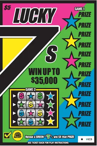 BIG 7s TREASURE-TROPICAL-INFINITY-LUCKY West Virginia scratch-off ticket