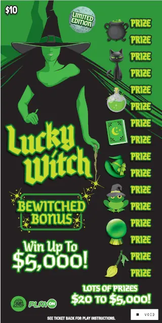 LUCKY WITCH-LUCKY ELF West Virginia scratch-off ticket