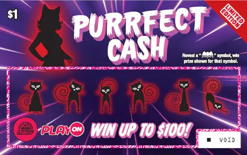 PURRFECT CASH - 7 ELVES West Virginia scratch-off ticket